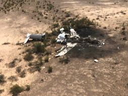 Los restos del avion se ubicaron en una zona de difícil acceso en la región serrana del municipio de Ocampo, Coahuila. EFE/Protección Civil de Coahuila