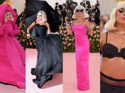 Lady Gaga llegó al MET Gala con un vestido de Brandon Maxwell. ESPECIAL
