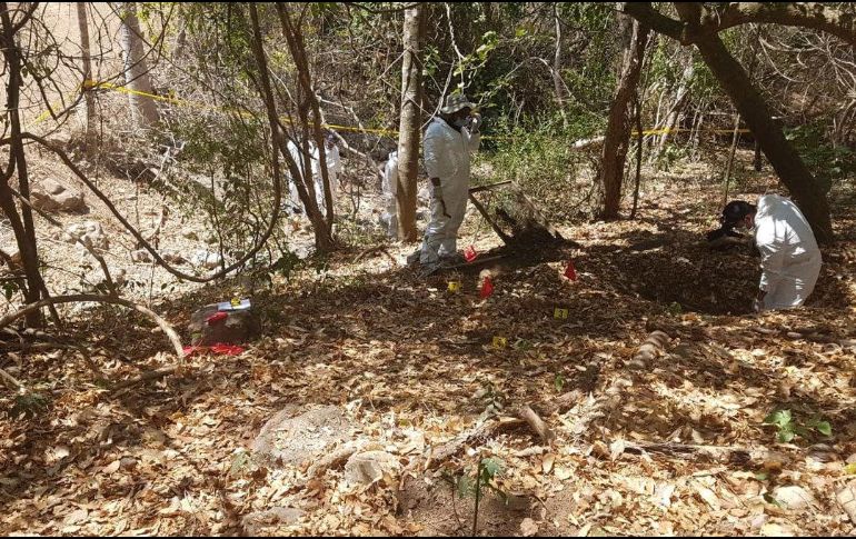 Se localizan 43 fragmentos de posibles restos óseos, así como elementos balísticos, prendas de vestir y otros objetos que fueron embalados y etiquetados bajo cadena de custodia para su posterior estudio. TWITTER / @FiscaliaMich