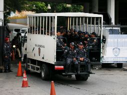 La Policía Nacional ingresa a la prisión de Helicoide en Caracas, Venezuela, este jueves. AP/F. Llano