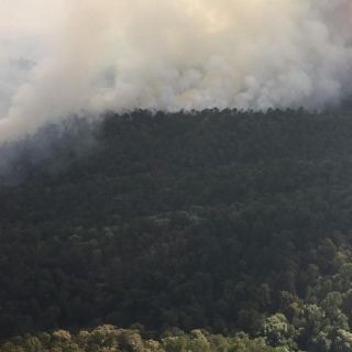 Combaten incendio en Nevado de Colima