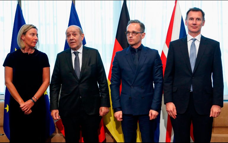 Mogherini se reunió igualmente con los ministros de Francia, el Reino Unido y Alemania durante un consejo en Bruselas. AFP / F. Lenoir
