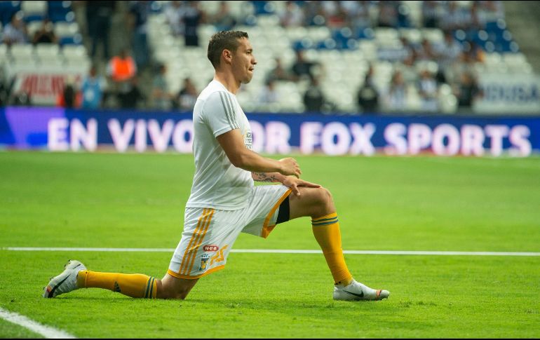 El volante de Tigres chocó con la cabeza de Dorlan Pabón al minuto 41, continuó el partido hasta el final, e incluso salió caminando rumbo al hospital. MEXSPORT/T. García