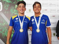 Los jaliscienses Kevin Muñoz y Mario del Valle obtuvieron la segunda y última medalla de oro al culminar su participación con 256.95 puntos. ESPECIAL/CODE