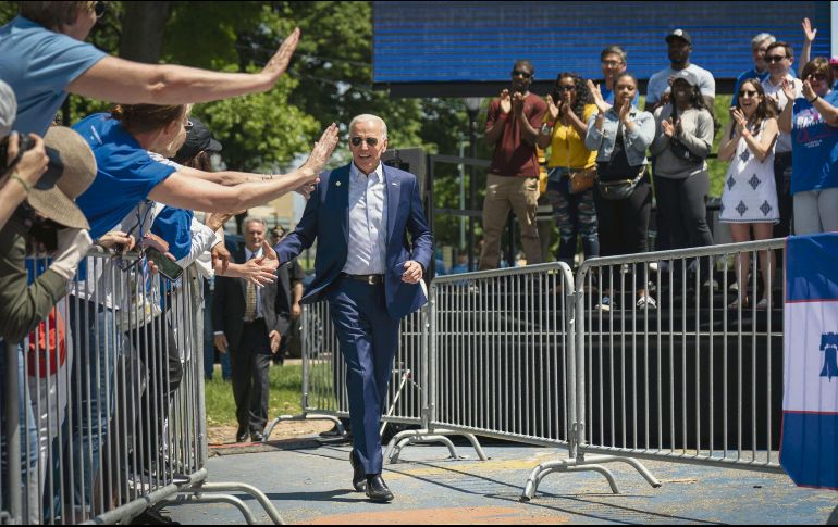 El “Delfín” de Obama,  Biden, de 76 años, ayer en Filadelfia. AFP