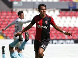 Leonardo Correa anota el primer gol de los Rojinegros al 34'. TWITTER/@atlasfc