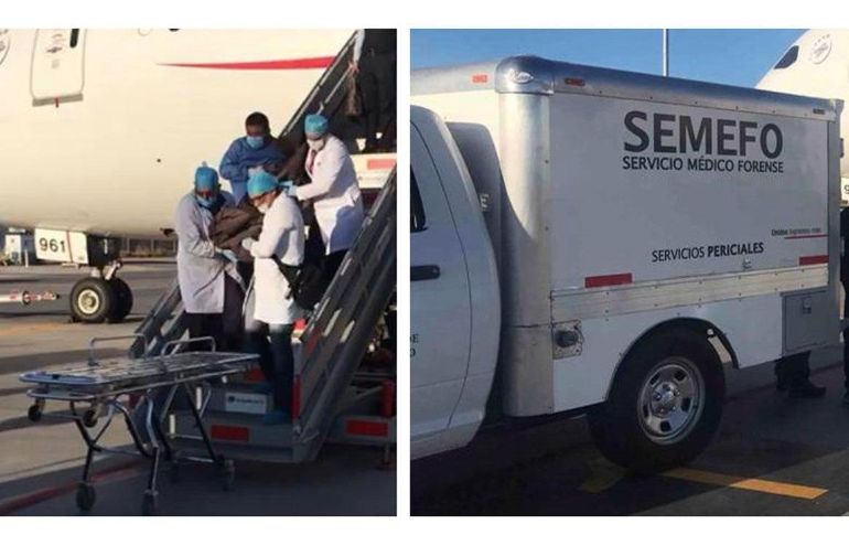 Personal se percató que una persona sufría convulsiones, por lo que solicitaron aterrizar de emergencia. La autopsia reveló que transportaba en el estómago 246 cápsulas con cocaína. EFE / Fiscalía De Sonora