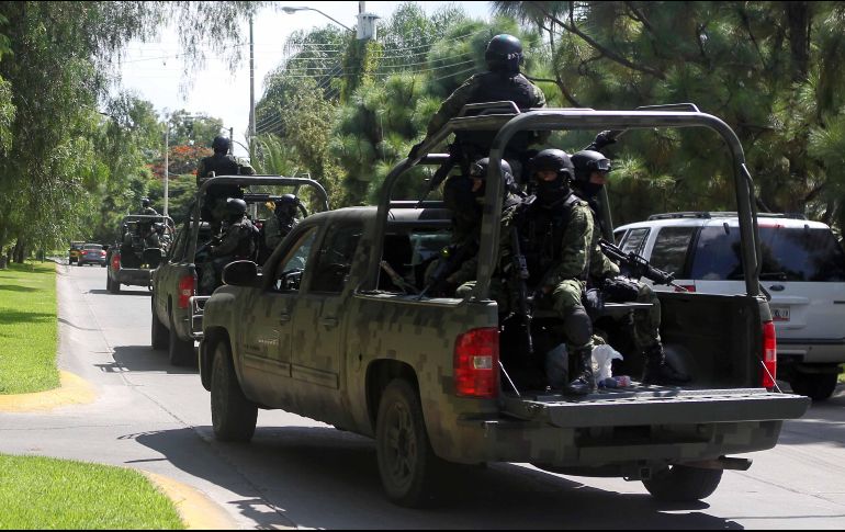 En el estado hay 800 elementos del ejército en los nueve municipios de la ZMG y en la región de los altos hay 350 militares. EL INFORMADOR/ ARCHIVO