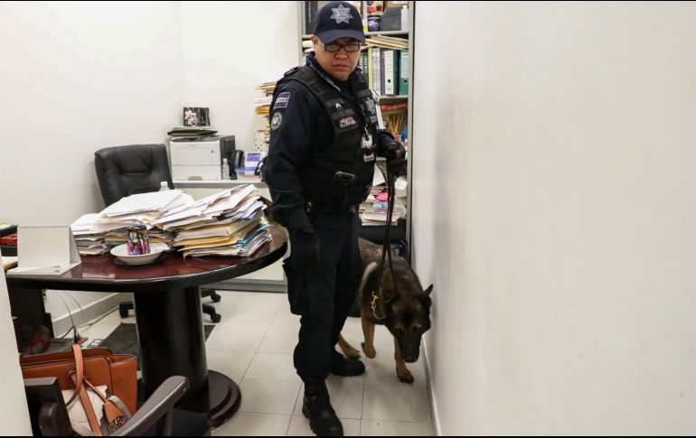Luego del atentado, la seguridad en el Senado de la República se reforzó con un operativo de la Policía Federal, que incluye escuadrón antibombas y binomios caninos. SUN/D. Simón
