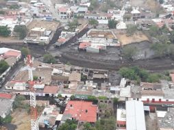 Toma aérea de la cabecera municipal de San Gabriel. ESPECIAL/Protección Civil Jalisco