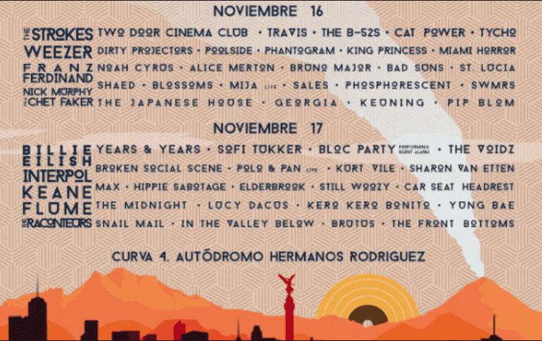La décima edición del Corona Capital se llevará a cabo el 16 y 17 de noviembre. ESPECIAL