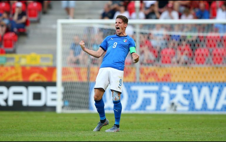 Andrea Pinamonti, en el 60, puso en ventaja a la vigente subcampeona de Europa. TWITTER / @Vivo_Azzurro