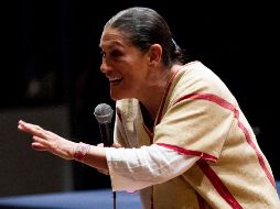 Ante una audiencia de universitarios la senadora defendió la 4T. NOTIMEX