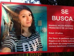 La chica, que estudiaba el noveno semestre de la carrera de Veterinaria de la Universidad Michoacana, fue reportada como desaparecida por sus familiares. FACEBOOK / Resiste NILDA Te vamos a encontrar