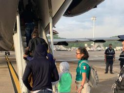 En su mayoría el grupo de migrantes estaba conformado por familias que viajaban con niños. TWITTER/ @INAMI_mx