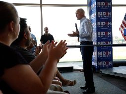 Joe Biden pronuncia un discurso durante un acto de campaña en Iowa. AP/M. Putney