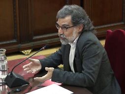El presidente de Òmnium Cultural, Jordi Cuixart, durante su turno de última palabra este miércoles en la última jornada del juicio. EFE/Cortesía Tribunal Supremo