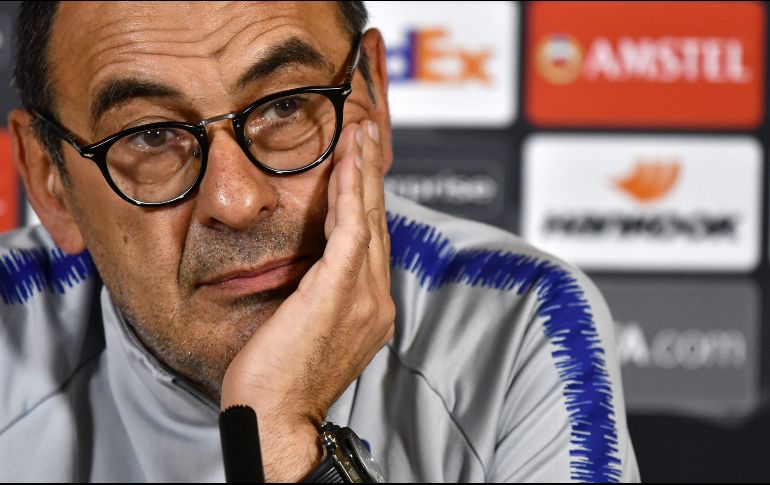 Sarri llega al Juventus después de coronarse con la Liga Europa con el Chelsea, tras ganar la final contra el Arsenal. AFP / B. Stansall