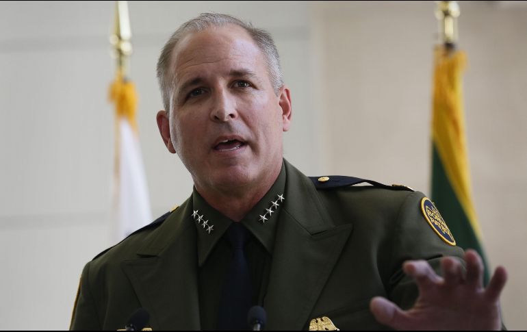 Fotografía de archivo cedida por la Patrulla Fronteriza (CBP) donde aparece Mark Morgan durante una ceremonia de juramentación en el edificio Ronald Reagan. EFE/G. Fawcett