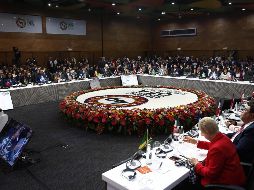 Vista general de la reunión del Grupo de Revisión de la Implementación de Cumbres (GRIC) este jueves, durante la 49 Asamblea General de la OEA, en Medellín. EFE/L. Noriega