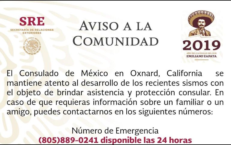Los números de emergencia operan las 24 horas . TWITTER / @SRE_mx