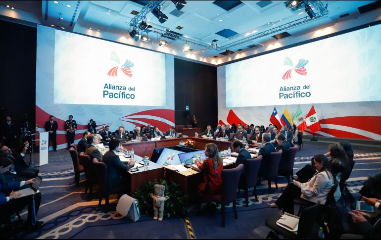 El secretario de Relaciones Exteriores de México, Marcelo Ebrard, participó durante la firma de la Declaración de Lima, entre los países miembros del Acuerdo de la Alianza del Pacífico. NTX/ESPECIAL