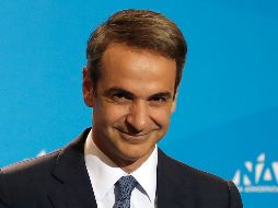 Kyriakos Mitsotakis dio un discurso en Atenas tras el triunfo del partido Nueva Democracia. AP/T. Stavrakis
