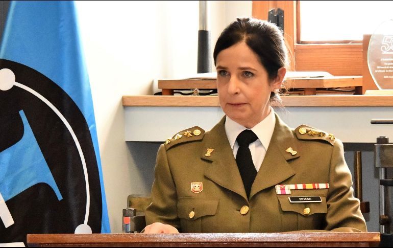 Patricia Ortega García durante el ascenso aprobado en Consejo de Ministros este viernes en Madrid. EFE/Ministerio de Defensa