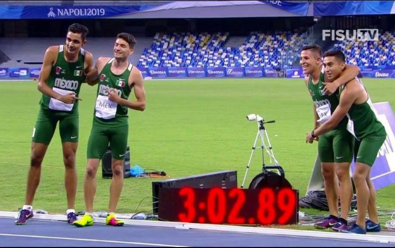 El conjunto azteca registró un tiempo de de 3:02.89. TWITTER / @CONADE