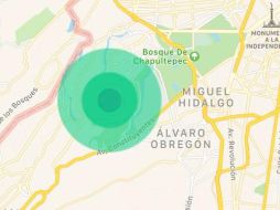 Epicentro del sismo de las 23:00 hrs. TWITTER / @SkyAlertMx
