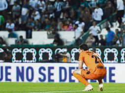 Sebastián Jurado, el arquero del Veracruz, al concretarse matemáticamente el descenso deportivo de los jarochos. IMAGO7