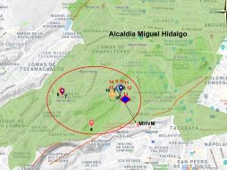 Un total de 17 de los 18 sismos se registraron en la alcaldía Miguel Hidalgo. Imagen de los epicentros de los episodios del 12 al 17 de julio. ESPECIAL/SSN
