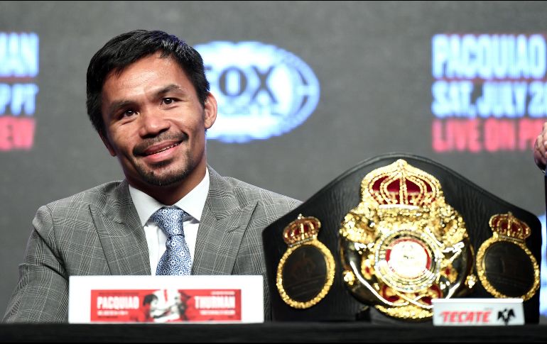 Pacquiao, campeón regular welter de la AMB, se medirá con el supercampeón del organismo en un duelo que será el estelar de la velada. AFP / E. Miller