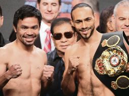 “Pacman” y Thurman no tuvieron problemas y están listos para su combate de hoy. AFP