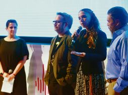 Novedad. Giovana Jaspersen y Alejandro Tavares (a la izquierda) durante la presentación de JaliscoTV.  CORTESÍA / SC