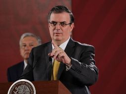 El canciller Marcelo Ebrard aclara que México no pude regresar procesal y jurídicamente a Guzmán Loera al país. NTX / G. Grabados