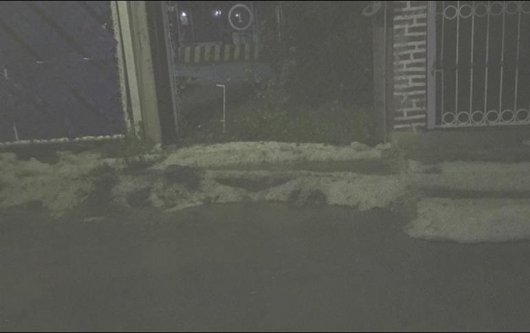 La granizada se registró durante las últimas horas de este domingo y no dejó afectaciones en viviendas. ESPECIAL / Protección Civil Jalisco