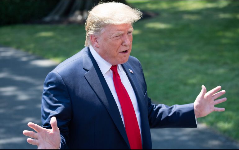 Trump, como ya es usual, se felicitó a sí mismo por la baja inflación en EU. AFP/S. Loeb