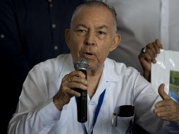 El académico y antiguo embajador en Estados Unidos Carlos Tünnermannun, miembro de la Alianza Cívica por la Justicia y la Democracia, participa de una conferencia de prensa en Managua. EFE/J. Torres