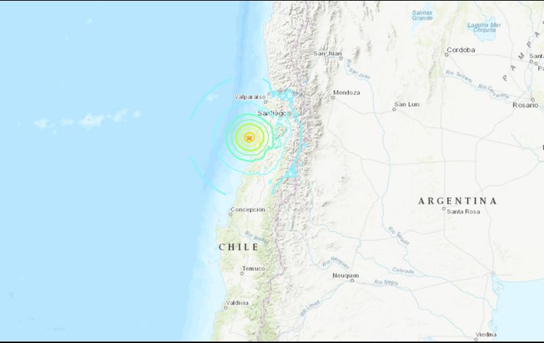 La Oficina Nacional de Emergencias informa  que hasta el momento no se reportan daños, aunque ''los organismos técnicos se encuentran evaluando la situación regional''. ESPECIAL / earthquake.usgs.gov