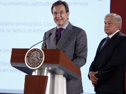 Esteban Moctezuma participa en una de las conferencias matutinas de prensa que brinda el Presidente López Obrador todos los días. SUN/ARCHIVO