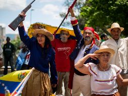 Venezolanos se manifiestan para exigir respeto a su soberanía nacional por parte de Estados Unidos. EFE/M. Guitérrez