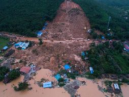 Toma aérea de la zona del alud que ha dejado 13 muertos. AFP/S. Aung Main