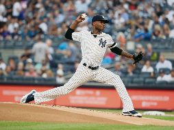 Domingo Germán lució en la lomita de los Yankees. AFP