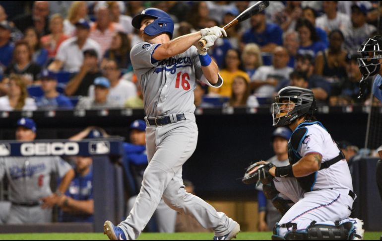 Smith logra uno de sus cuadrangulares en la victoria 15-1 sobre el equipo de Miami. AFP / M. Brown
