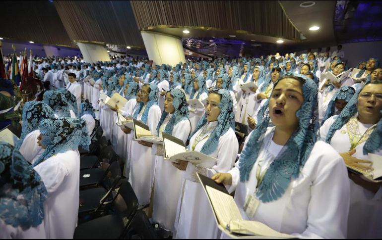 El atrio principal, que suele ser ocupado por Naasón Joaquín, permanece vacío; diversos pastores se encargarán de realizar los servicios de esta jornada. EL INFORMADOR/F. Atilano