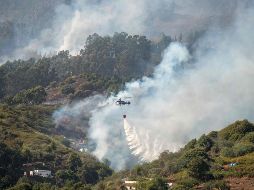 Según los servicios de emergencia, las altas temperaturas, los vientos y las lluvias de cenizas pueden causar nuevos focos en este incendio. AFP/D. Martin