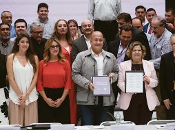 De izquierda a derecha: Fela Pelayo, Joanna Santillán, Enrique Alfaro y Nadine Gasman.ESPECIAL