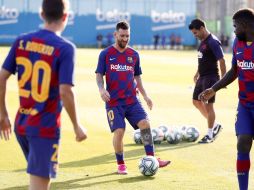 Este miércoles, el delantero hizo trabajo diferenciado en la sesión matinal, y su regreso a la práctica grupal fue en la sesión de tarde. TWITTER / @FCBarcelona_es