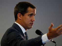 Juan Guaidó habla durante una conferencia en Caracas. AP/L. Fernández